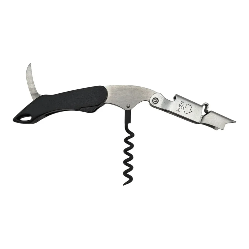 Corkscrew Wine Bottle Opener Waiters Key Double Hinged, Foil Cutter New